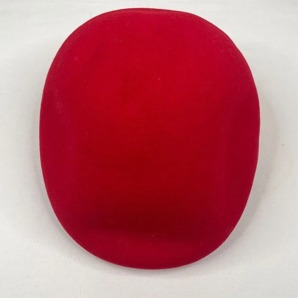 Vintage Basque Red French 100% Wool Beret Made In France Unknown Crest